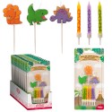 Bougies d'anniversaire dinosaures 2D - Coffret de bougies pour enfants