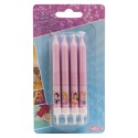 Blister de 8 bougies bâton princesse, 9 cm