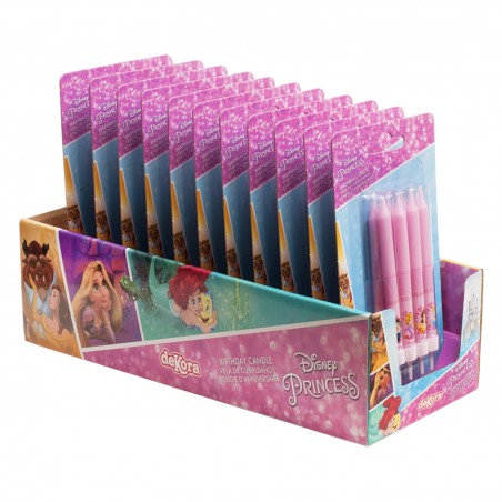 Blister de 8 bougies bâton princesse, 9 cm