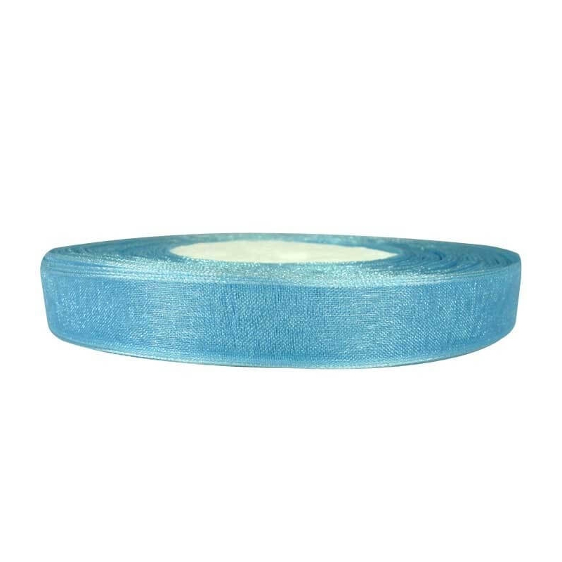 Rouleau de ruban en organza ciel