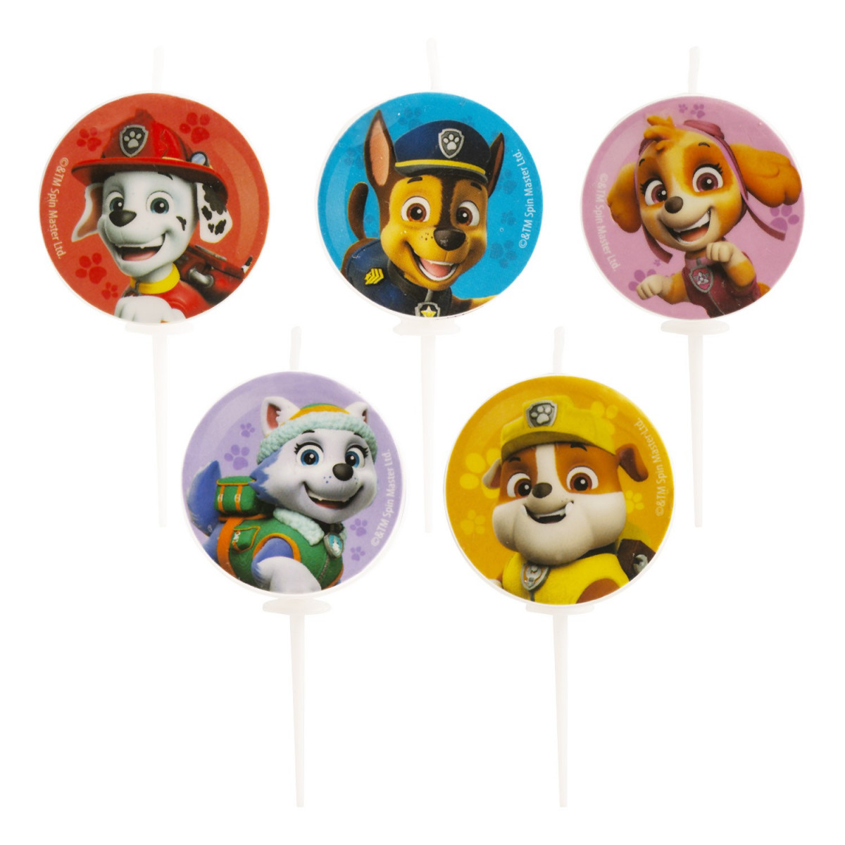 Bougies d'anniversaire Pat' Patrouille ø 3 cm