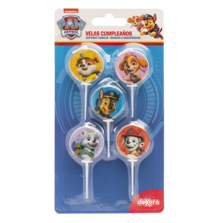 Bougies d'anniversaire Pat' Patrouille ø 3 cm