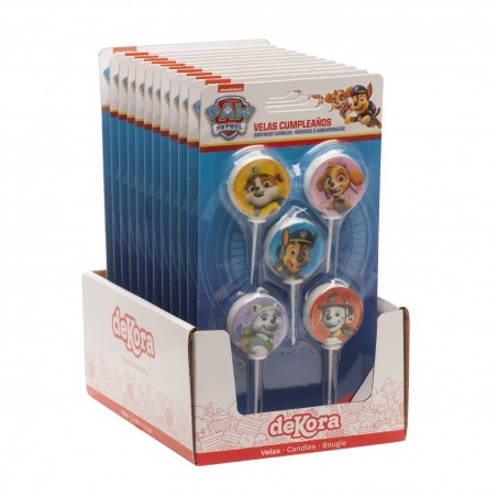 Bougies d'anniversaire Pat' Patrouille ø 3 cm