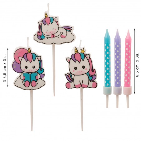 Ensemble de Bougies d'Anniversaire Licorne Décoration Magique pour Gâteaux