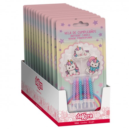 Ensemble de Bougies d'Anniversaire Licorne Décoration Magique pour Gâteaux