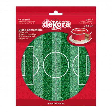 Disque Comestible sans sucre pour Gâteaux avec Design de Terrain de Football