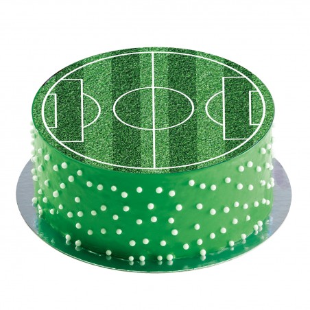 Disque Comestible sans sucre pour Gâteaux avec Design de Terrain de Football
