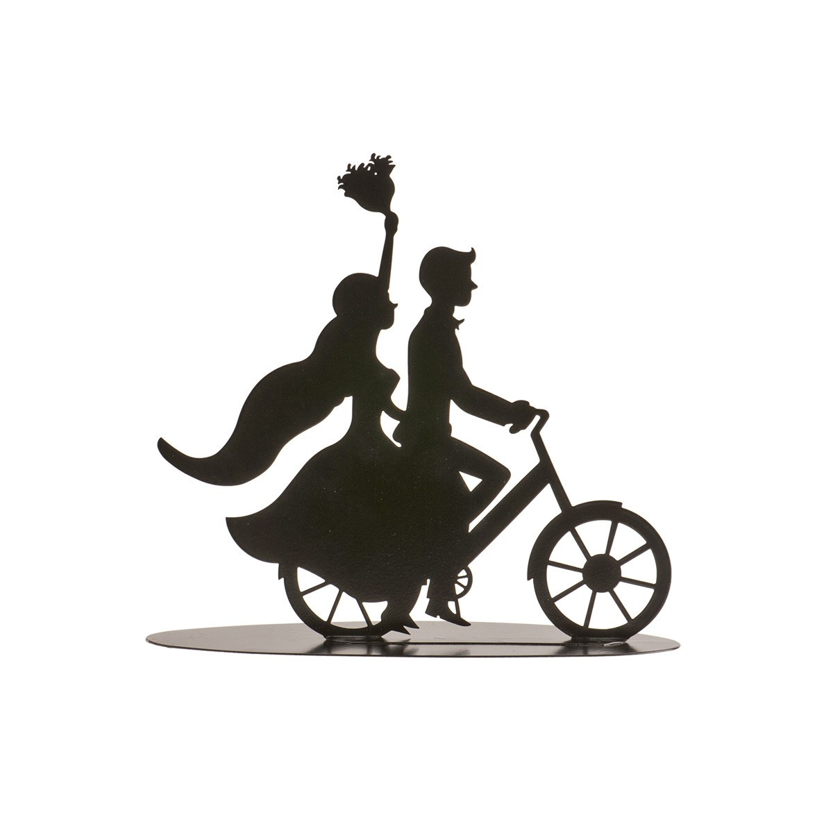 Couple mariage métal noir bicyclette 18 cm