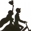 Couple mariage métal noir bicyclette 18 cm