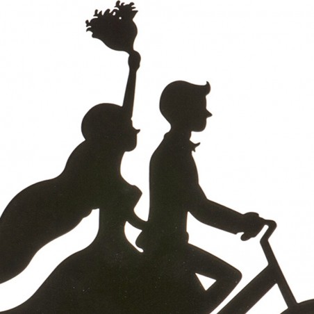 Couple mariage métal noir bicyclette 18 cm