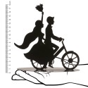 Couple mariage métal noir bicyclette 18 cm