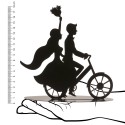 Vélo couple de mariage en métal noir 18 cm