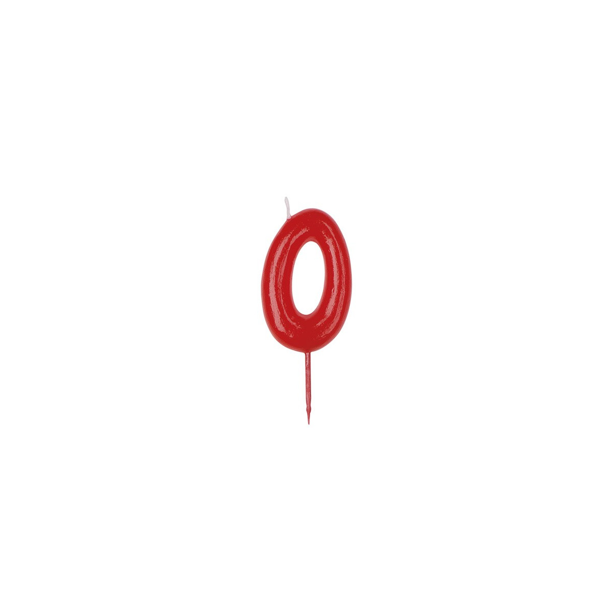 Bougie d'anniversaire numéro 0 en couleur rouge