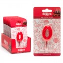 Bougie d'anniversaire numéro 0 en couleur rouge