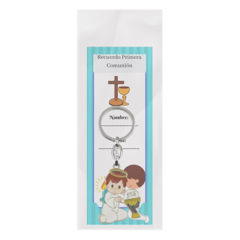 Marque-page de première communion avec porte-clés enfant première communion dans un sachet transparent