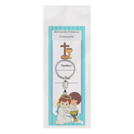 Marque-page de première communion avec porte-clés enfant première communion dans un sachet transparent