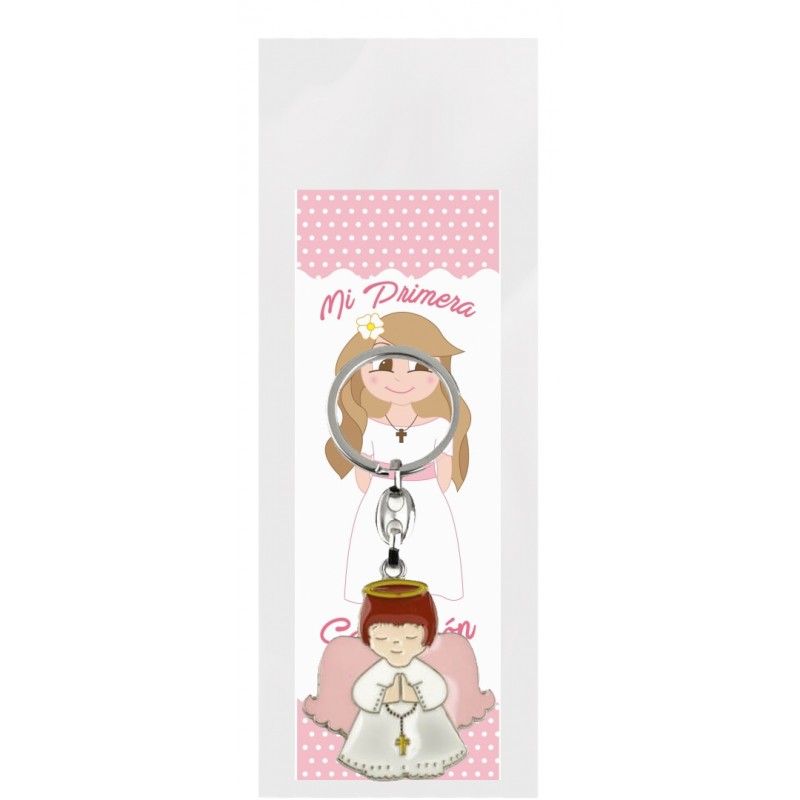 Marque page girl communion avec porte clés