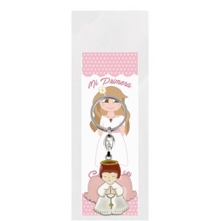Marque Page Girl Communion Avec Porte Clés