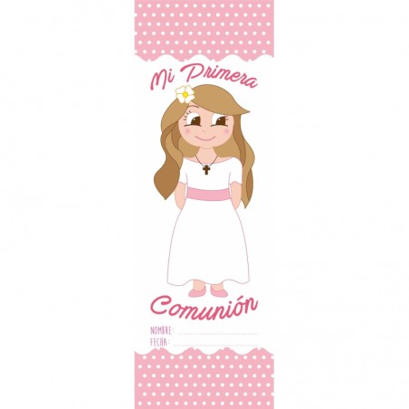 Marque page girl communion avec porte clés