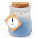 Bougie parfumée en verre personnalisée pour la communion d'un garçon