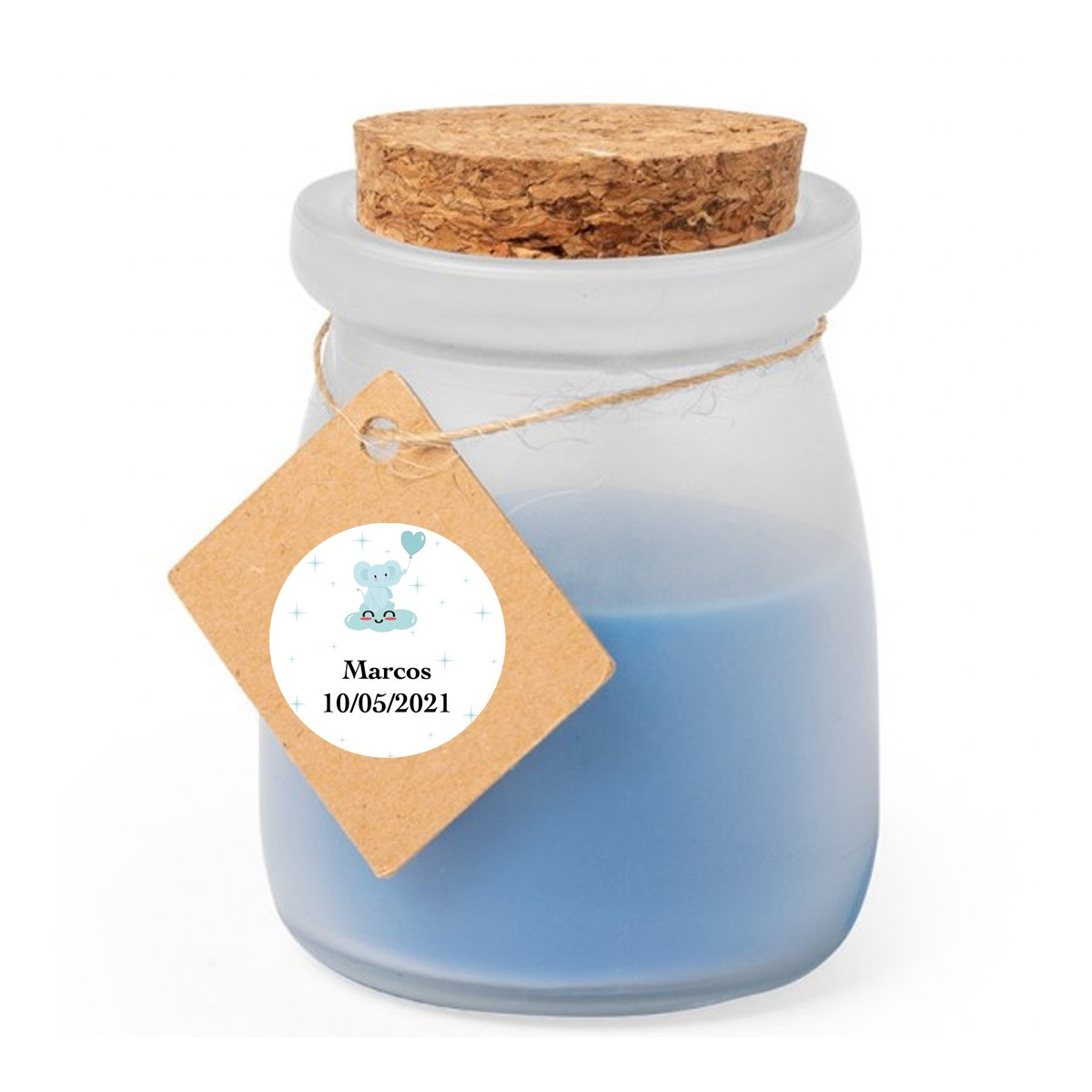 Bougie de baptême aromatique personnalisée garçon