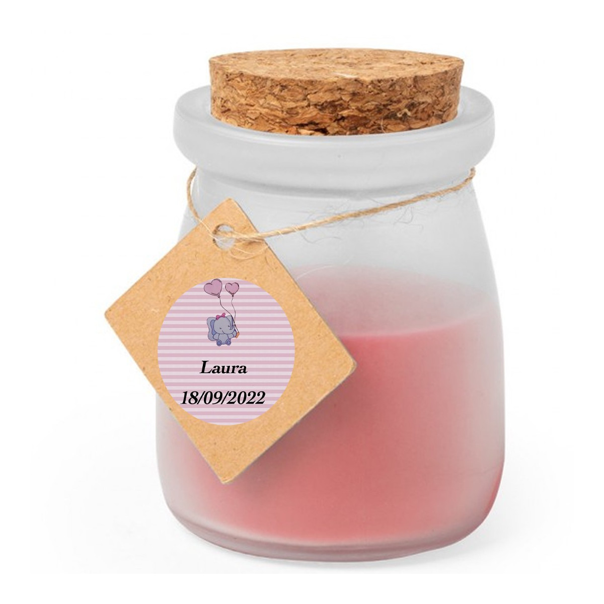 Bougie parfumée personnalisée baptême fille