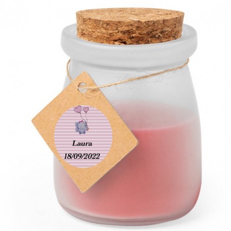 Bougie Parfumée Personnalisée Baptême Fille