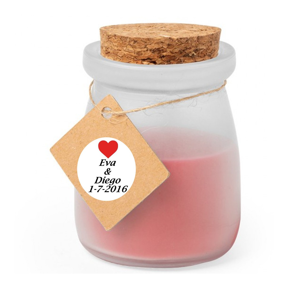 Bougie parfumée de mariage personnalisée