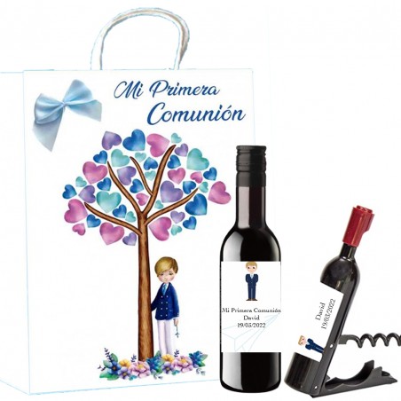 Bouteille De Vin Et Tire Bouchon Personnalisé Dans Un Sac...