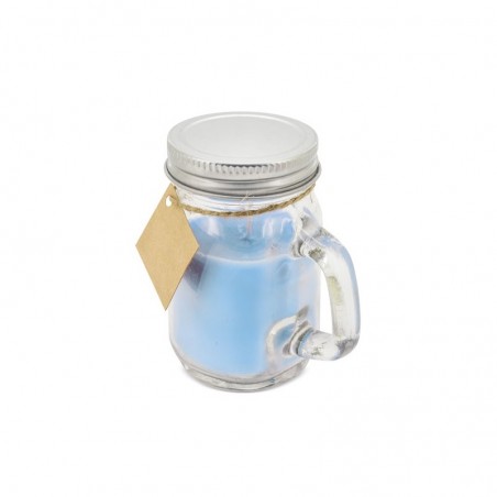 Bougie parfumée avec autocollant pour la communion d'un garçon