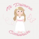 Bougie parfumée personnalisée avec des autocollants pour la communion fille