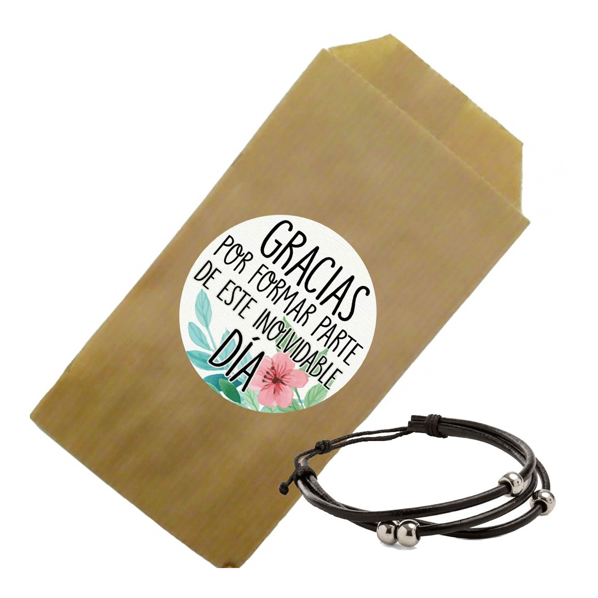 Bracelet homme dans enveloppe kraft avec dédicace