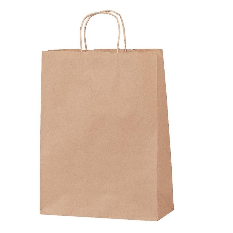 Grand sac en papier kraft marron avec anse bouclée