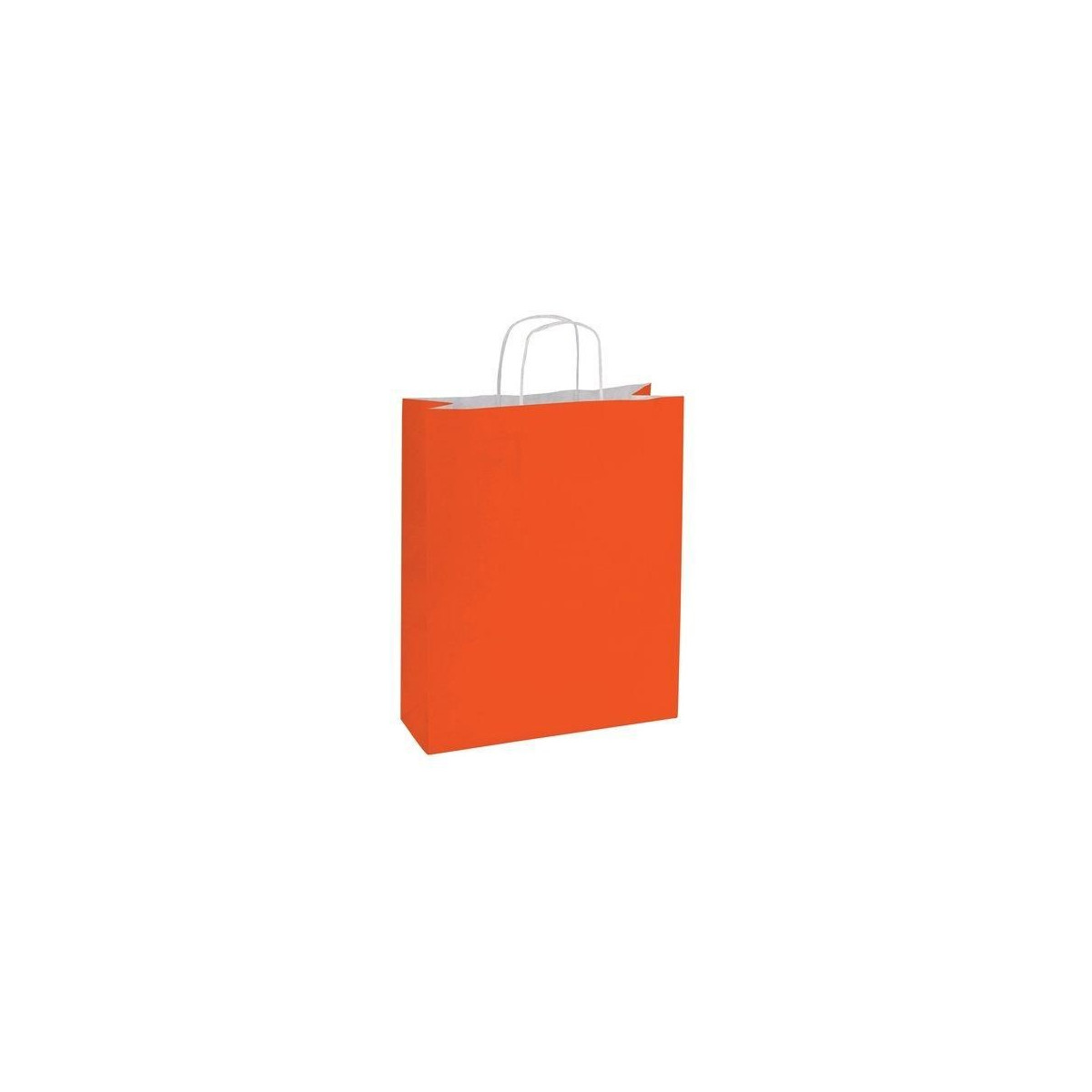 Sac kraft orange corail avec anse frisée