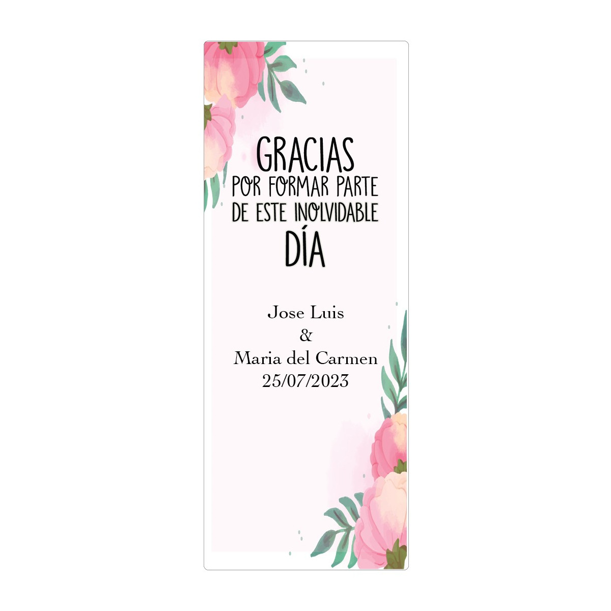 Autocollant de mariage personnalisé avec des fleurs