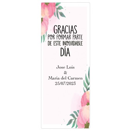 Autocollant de mariage personnalisé avec des fleurs