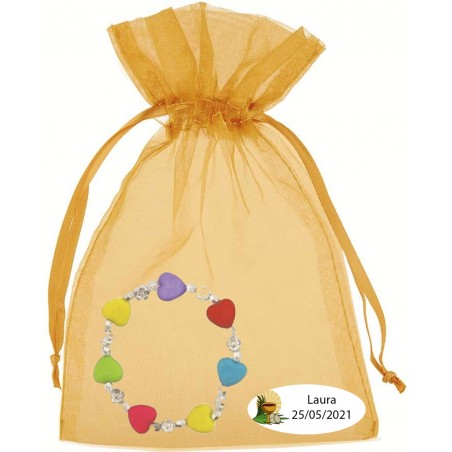 Bracelet Fille Dans Sachet Organza Doré Personnalisé Pour...