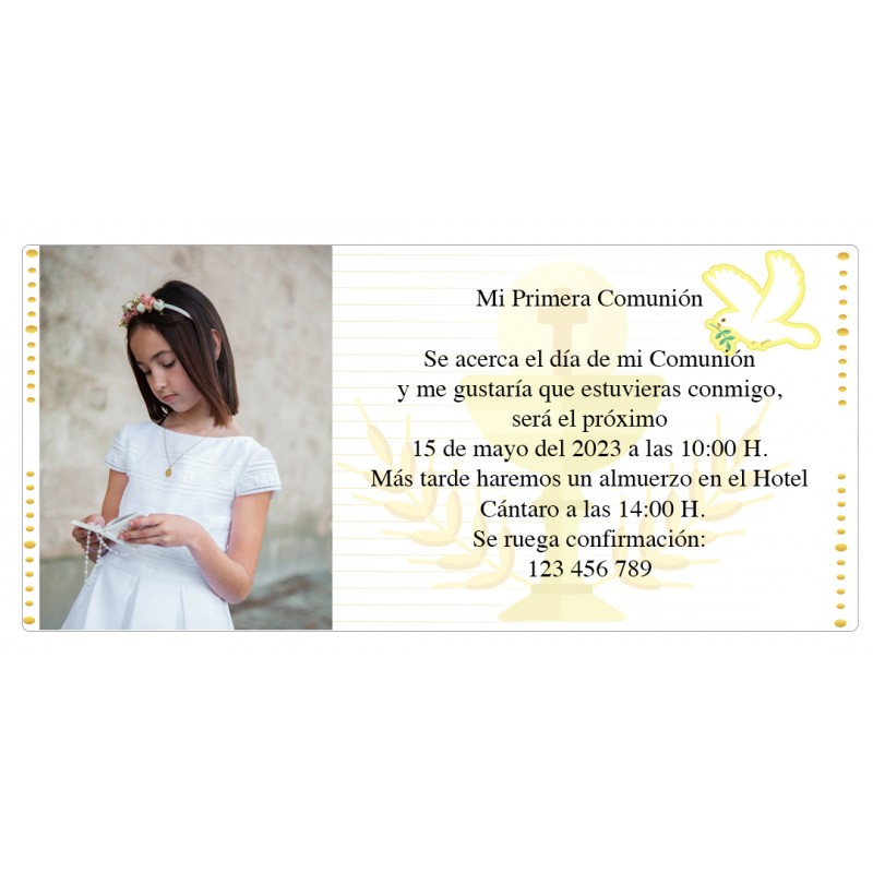 Invitation à la communion avec photo