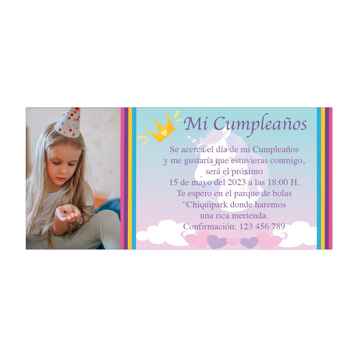 Invitation d'anniversaire avec photo