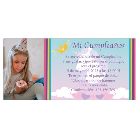 Invitation d'anniversaire avec photo