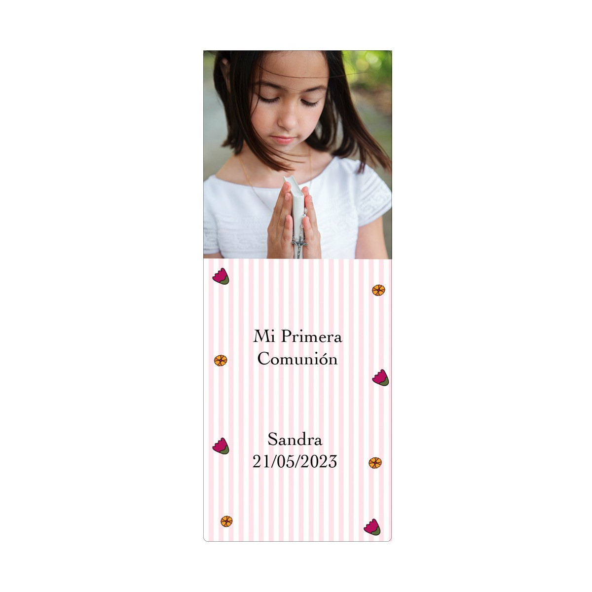 Autocollant de communion fille personnalisé avec photo