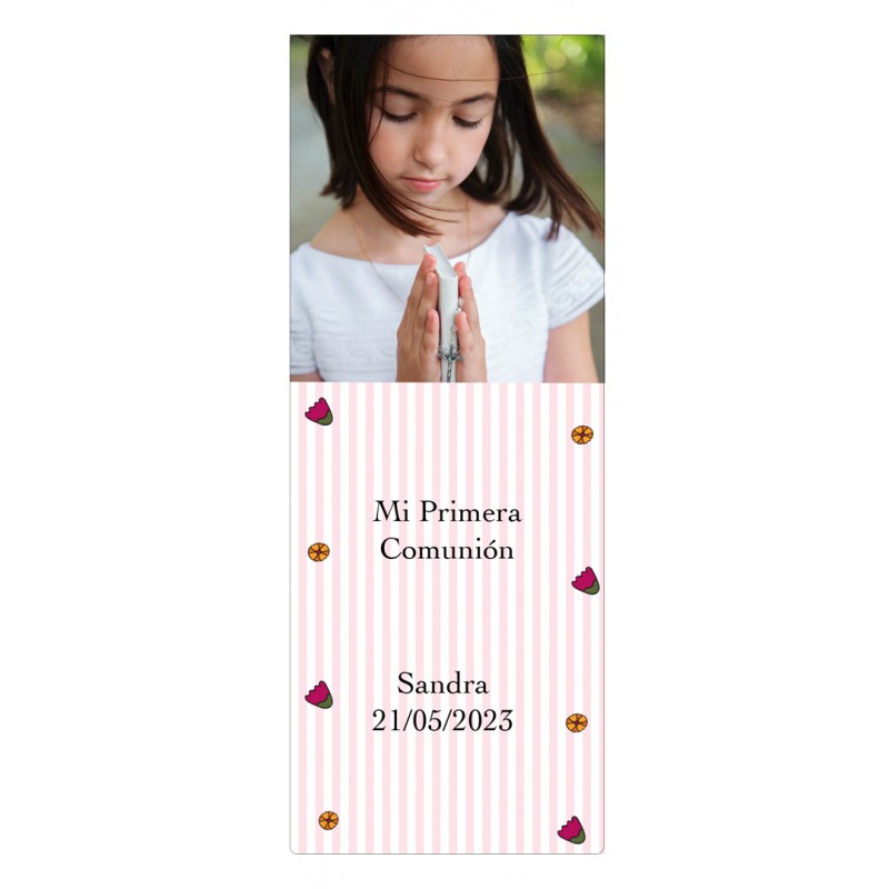 Autocollant de communion fille personnalisé avec photo