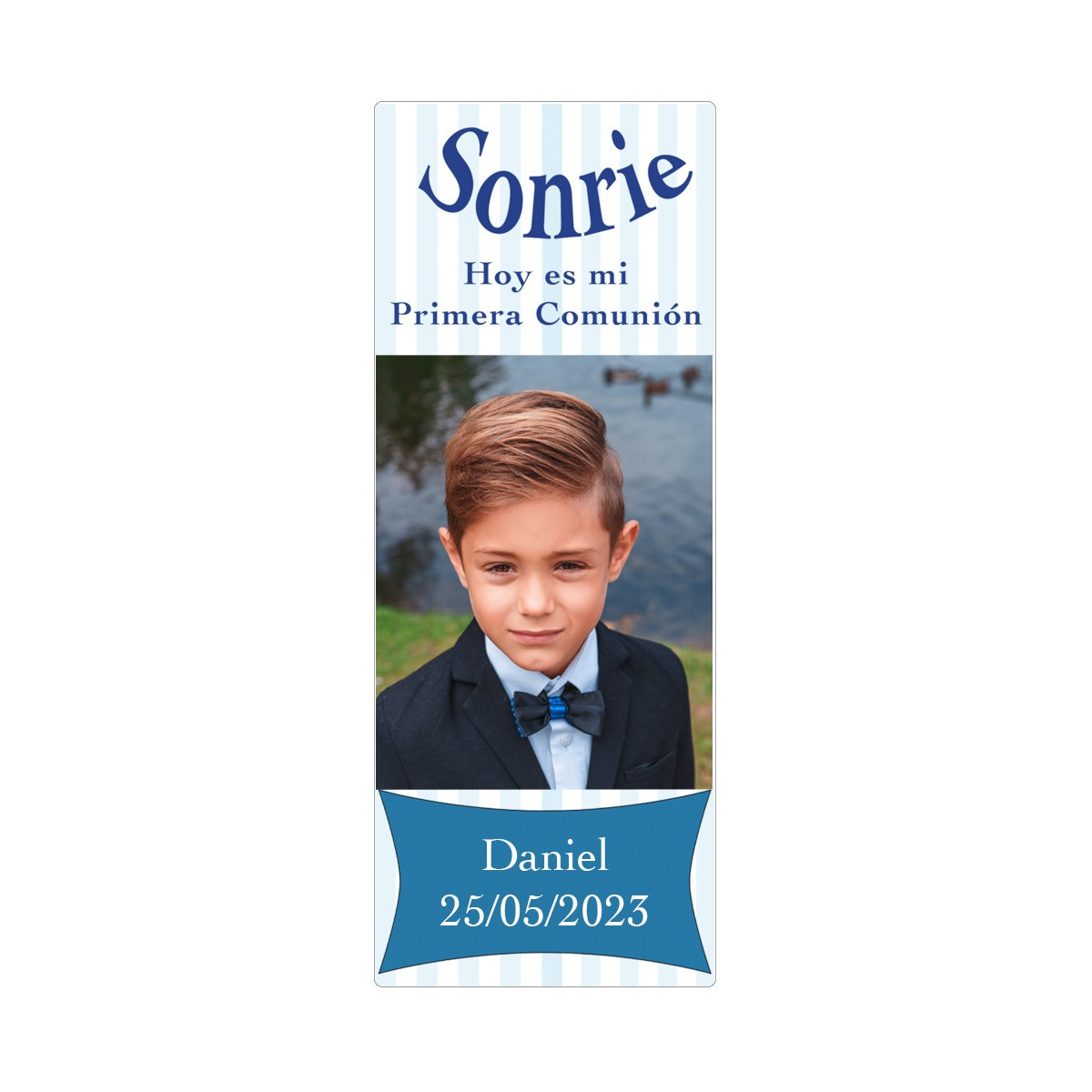 Autocollant de communion personnalisé pour garçons avec photo