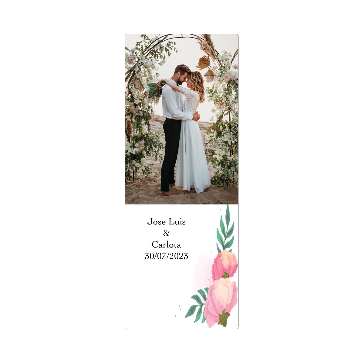 Autocollant de mariage personnalisé avec photo et texte