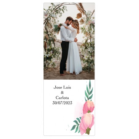 Autocollant de mariage personnalisé avec photo et texte