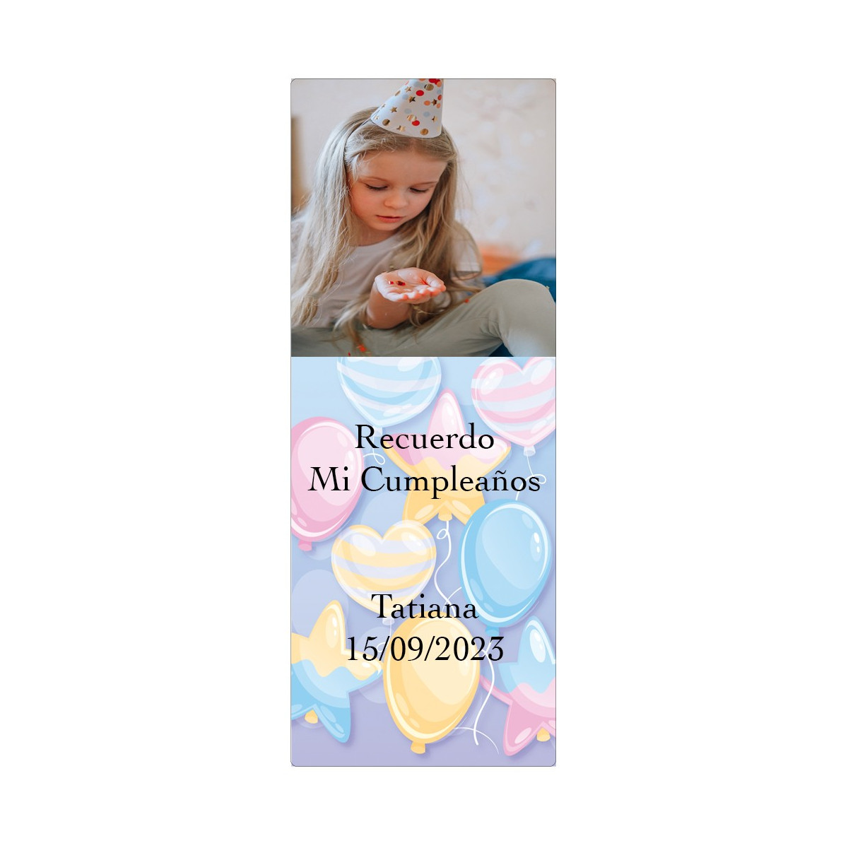 Autocollant photo d'anniversaire personnalisé