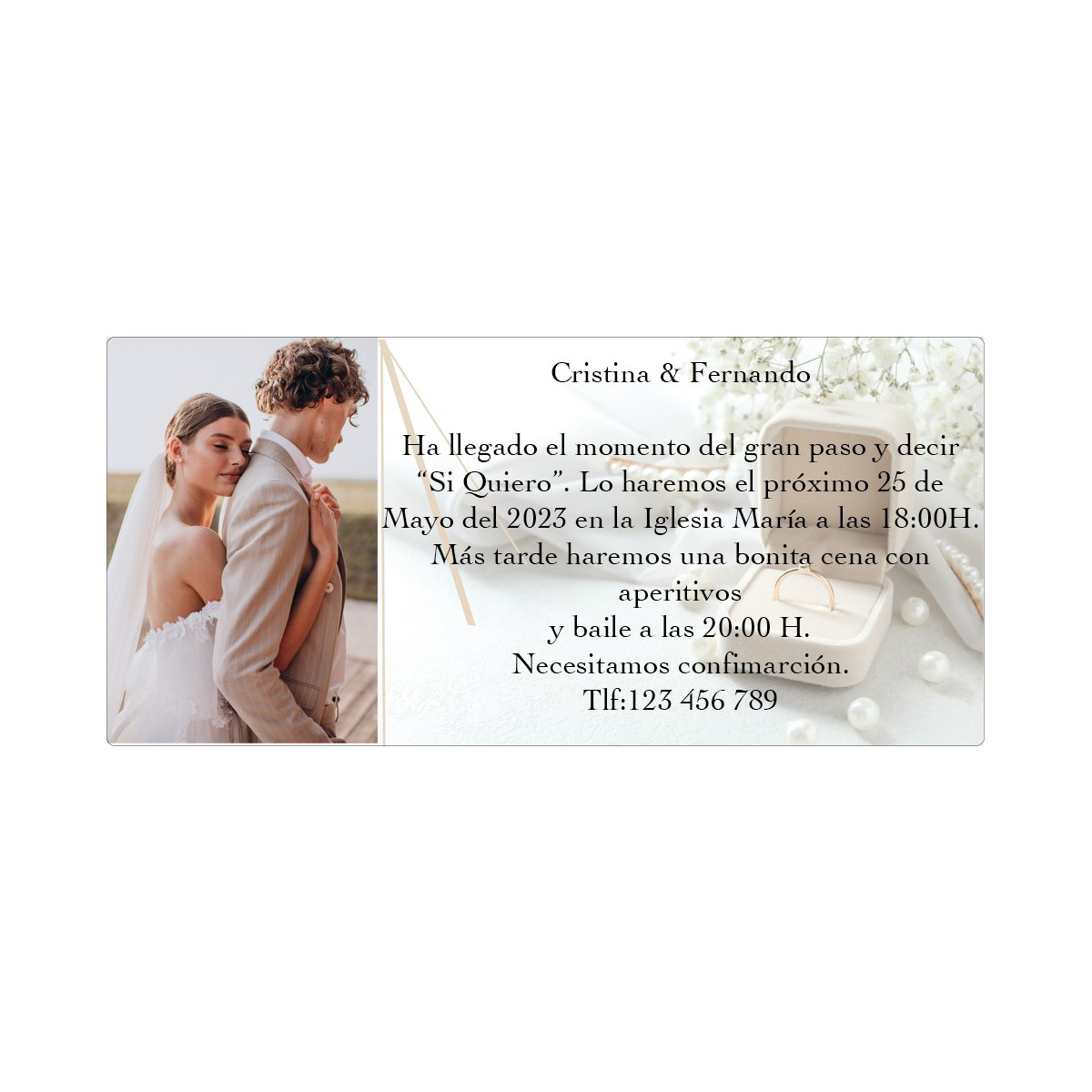 Faire-part de mariage avec photos personnalisées des mariés