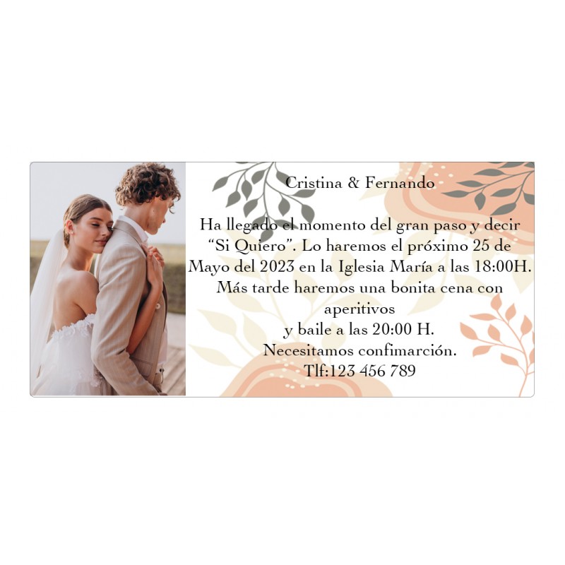Invitations de mariage personnalisées avec photo