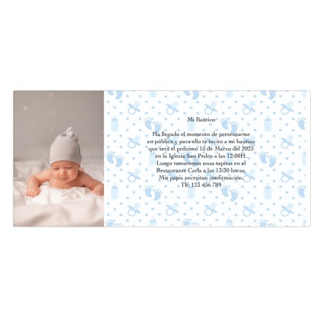 Invitations pour baptême avec photo d'enfant personnalisées