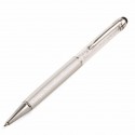 Stylo personnalisé couleur argent présenté dans une boîte cadeau